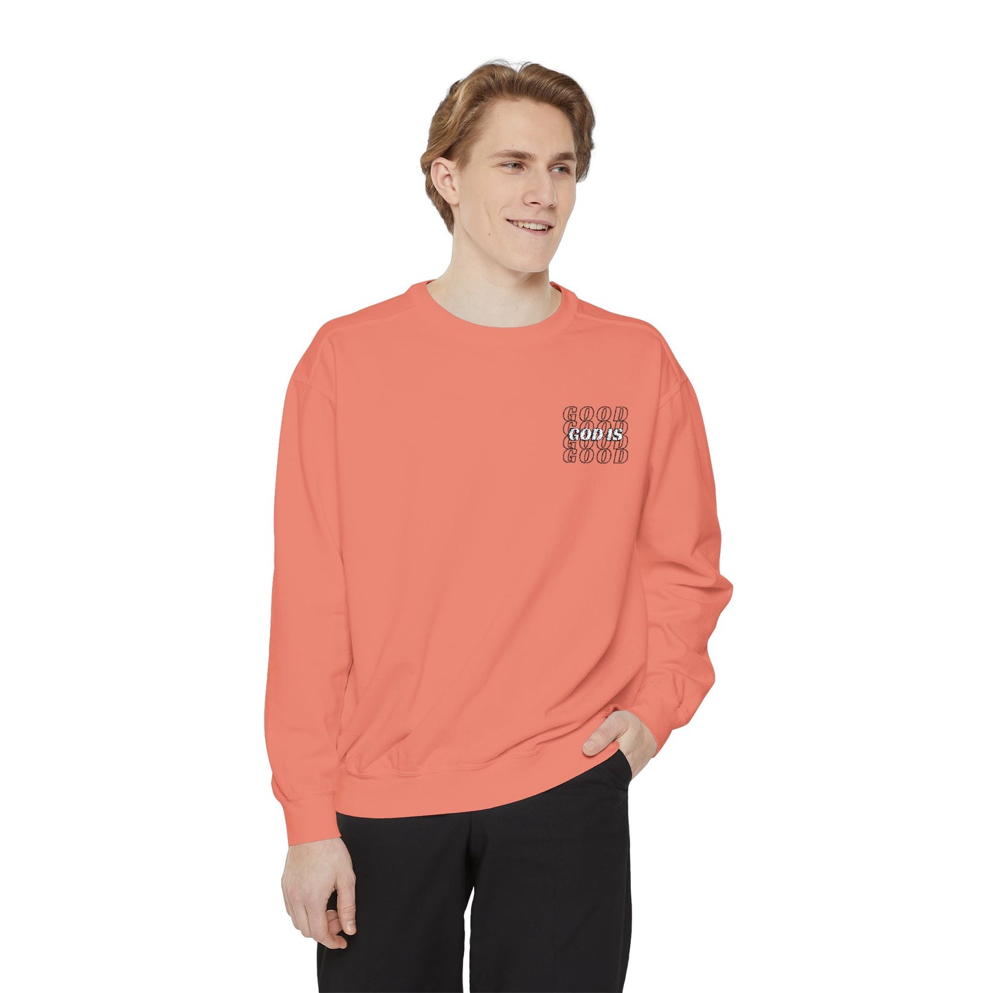 God Is Good Embroided Crewneck