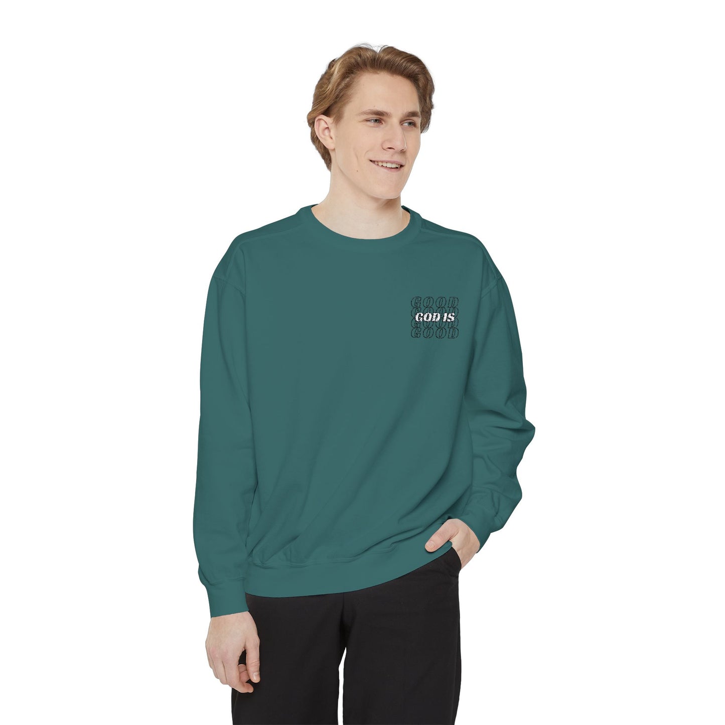 God Is Good Embroided Crewneck
