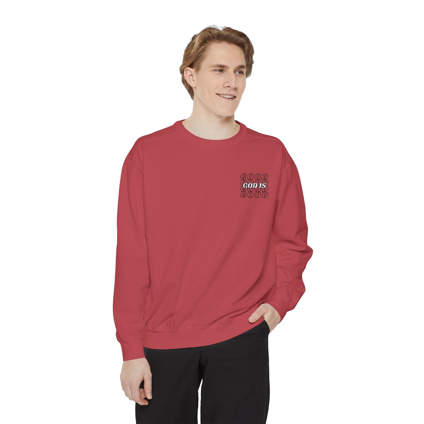 God Is Good Embroided Crewneck