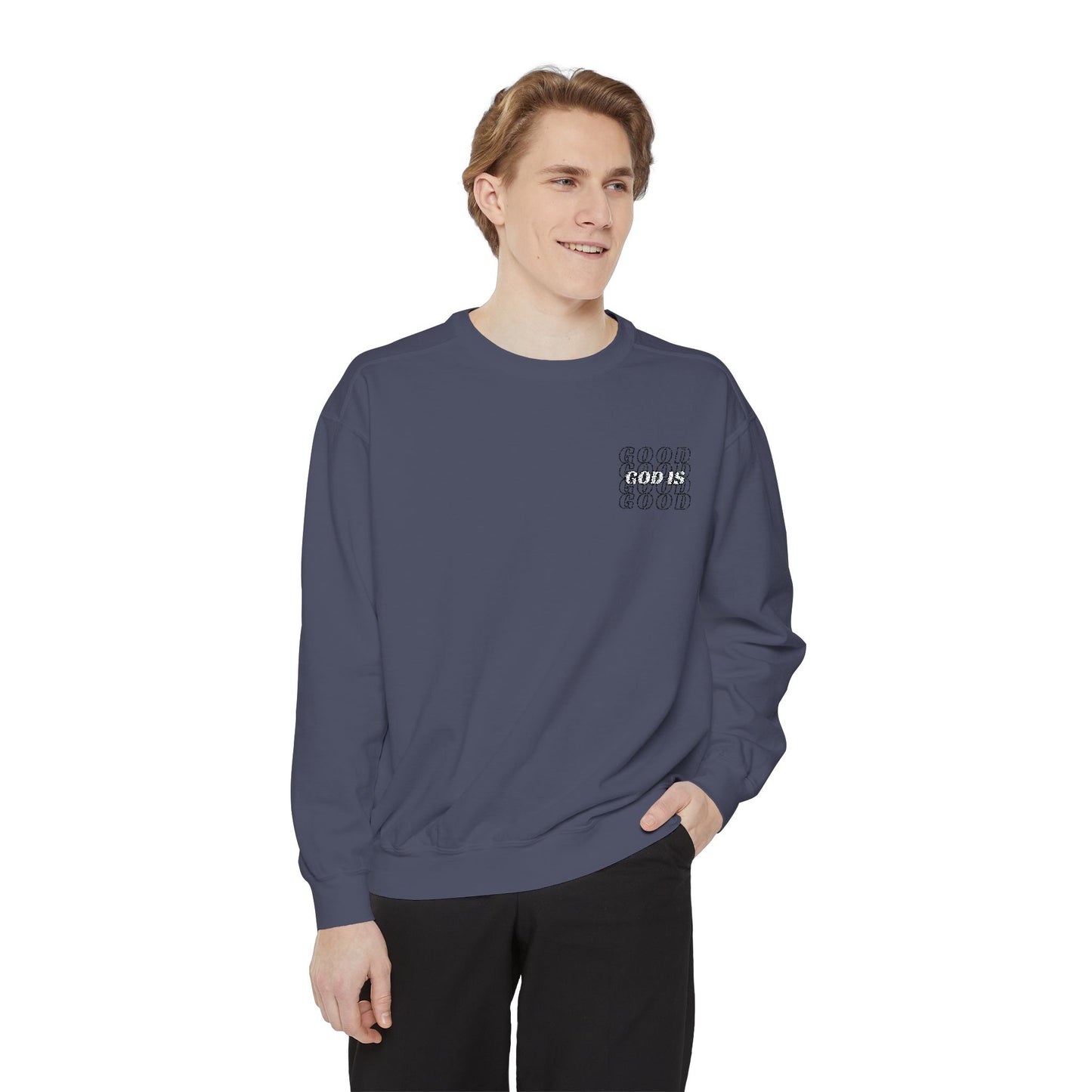 God Is Good Embroided Crewneck