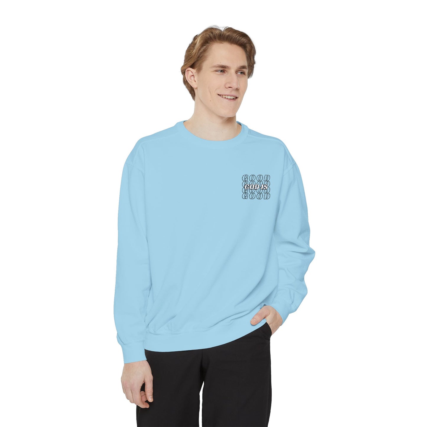 God Is Good Embroided Crewneck