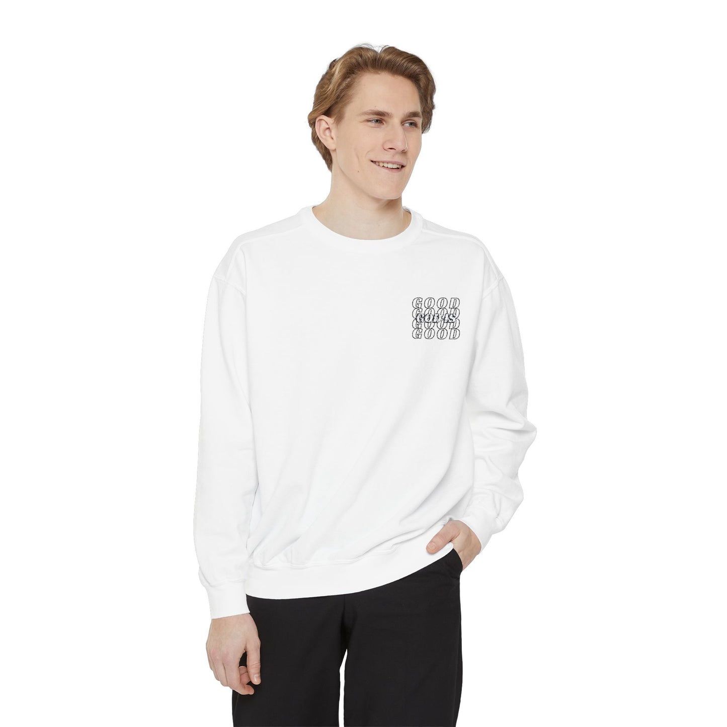 God Is Good Embroided Crewneck